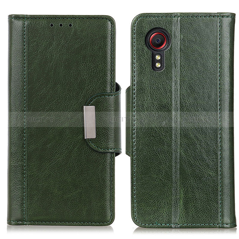 Custodia Portafoglio In Pelle Cover con Supporto M01L per Samsung Galaxy XCover 5 SM-G525F Verde