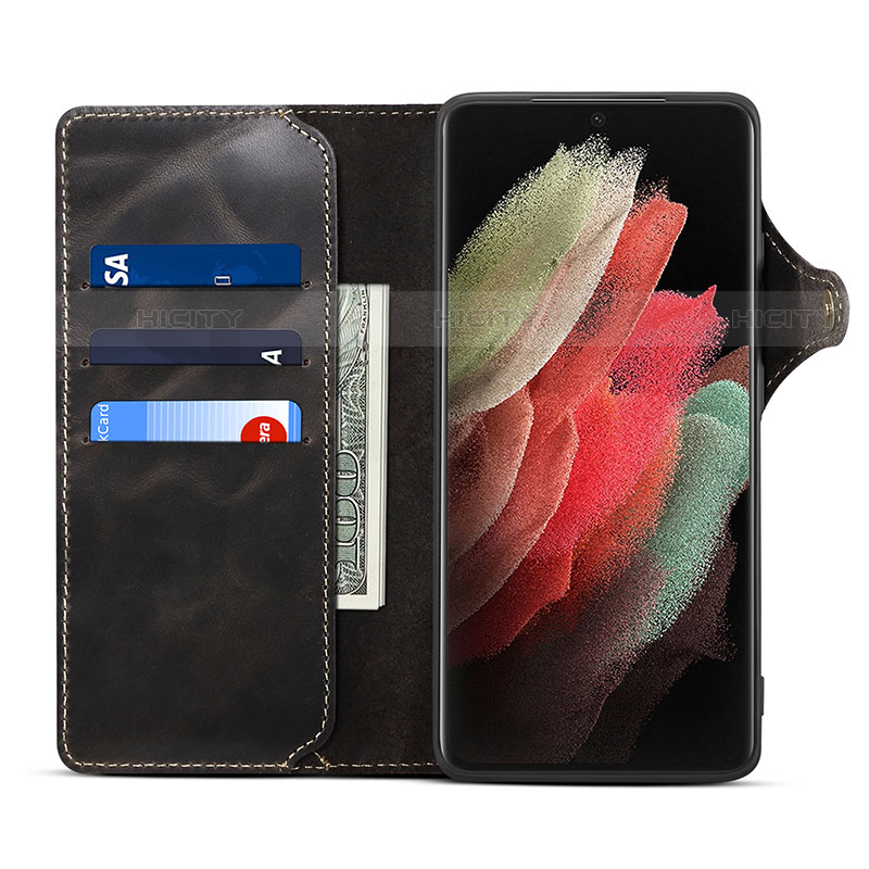 Custodia Portafoglio In Pelle Cover con Supporto M01T per Samsung Galaxy S21 Ultra 5G