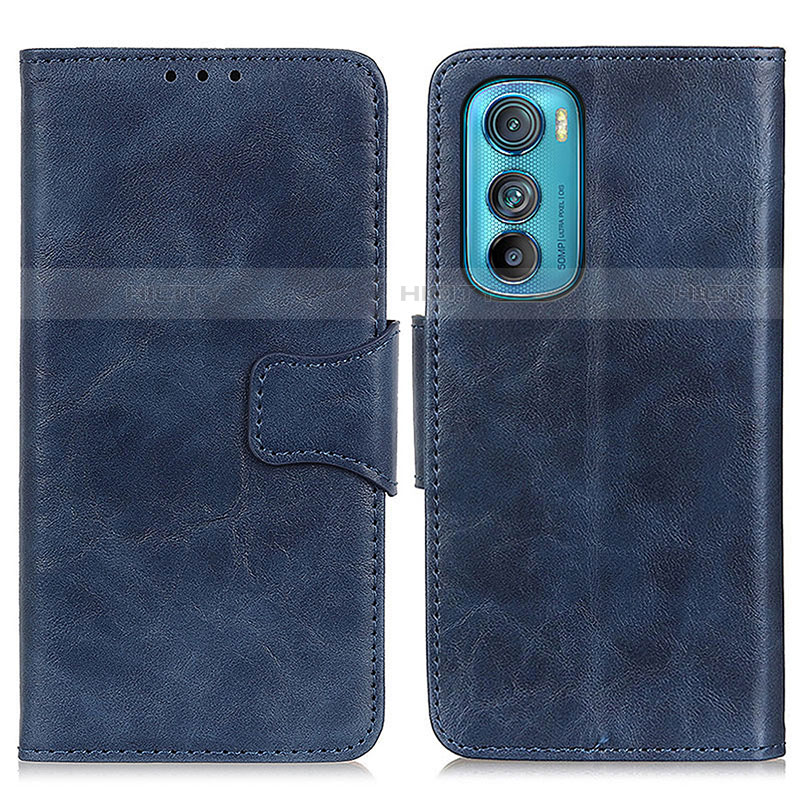 Custodia Portafoglio In Pelle Cover con Supporto M02L per Motorola Moto Edge 30 5G Blu