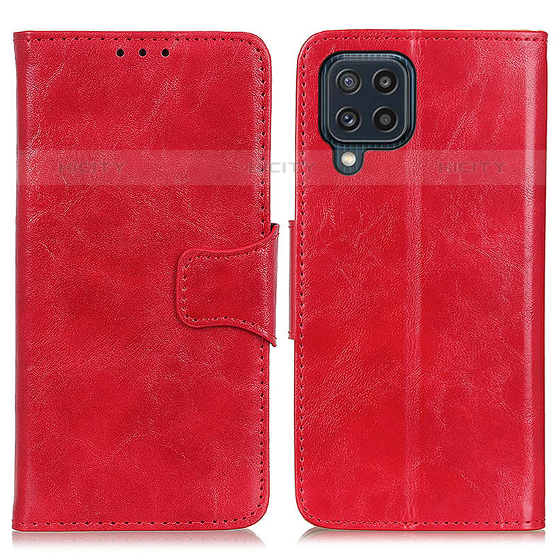 Custodia Portafoglio In Pelle Cover con Supporto M02L per Samsung Galaxy M32 4G Rosso