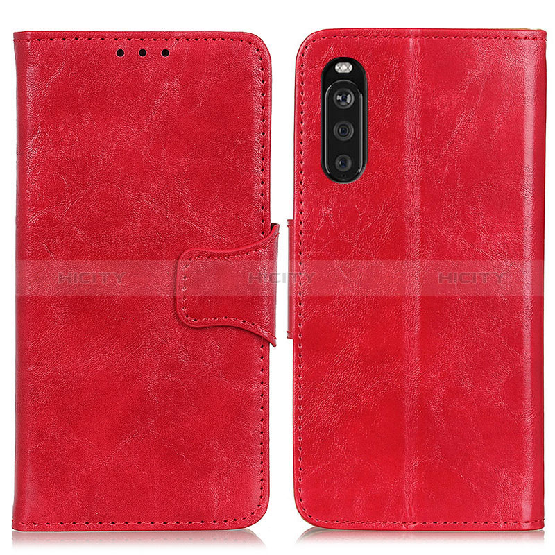 Custodia Portafoglio In Pelle Cover con Supporto M02L per Sony Xperia 10 III Lite Rosso