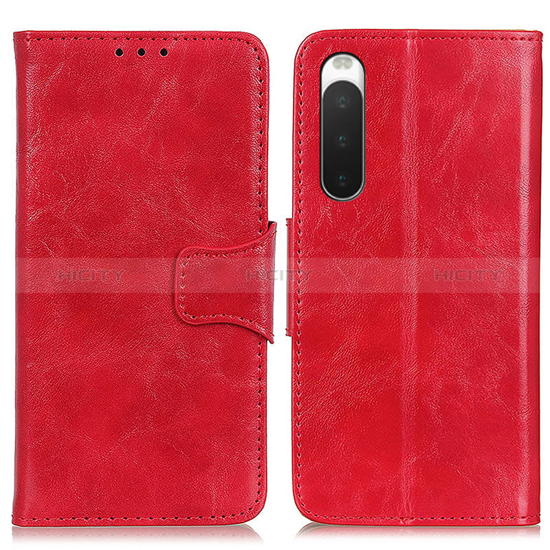Custodia Portafoglio In Pelle Cover con Supporto M02L per Sony Xperia 10 IV Rosso