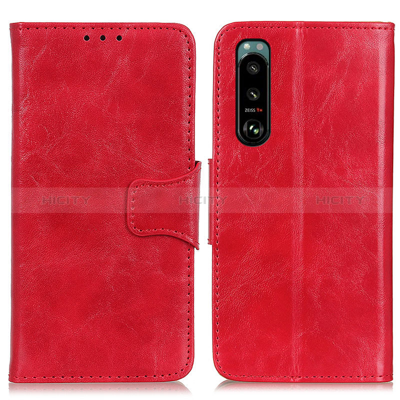 Custodia Portafoglio In Pelle Cover con Supporto M02L per Sony Xperia 5 III Rosso