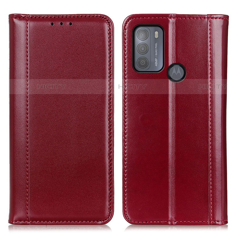 Custodia Portafoglio In Pelle Cover con Supporto M05L per Motorola Moto G50 Rosso