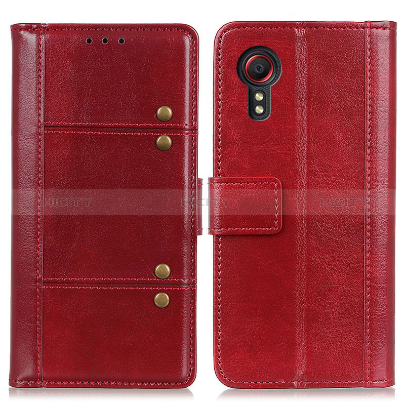 Custodia Portafoglio In Pelle Cover con Supporto M06L per Samsung Galaxy XCover 5 SM-G525F Rosso