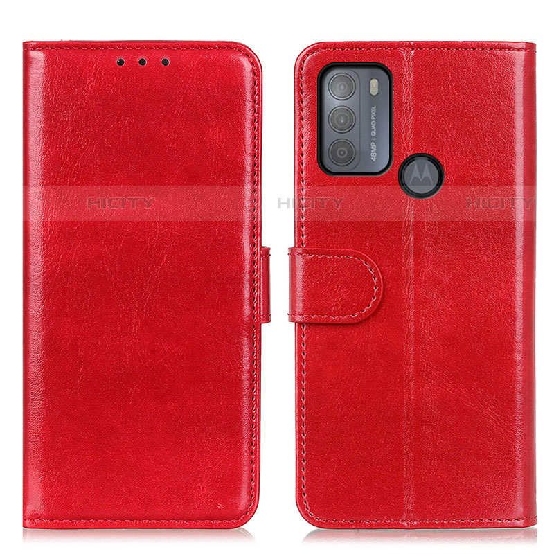 Custodia Portafoglio In Pelle Cover con Supporto M07L per Motorola Moto G50 Rosso