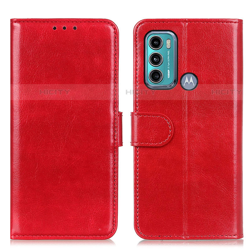 Custodia Portafoglio In Pelle Cover con Supporto M07L per Motorola Moto G60 Rosso