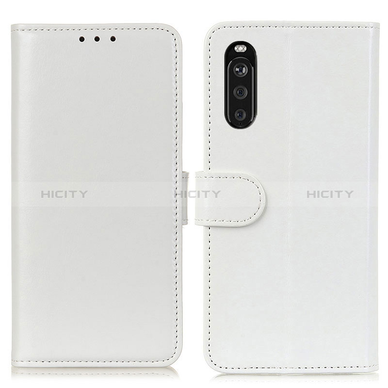Custodia Portafoglio In Pelle Cover con Supporto M07L per Sony Xperia 10 III Bianco