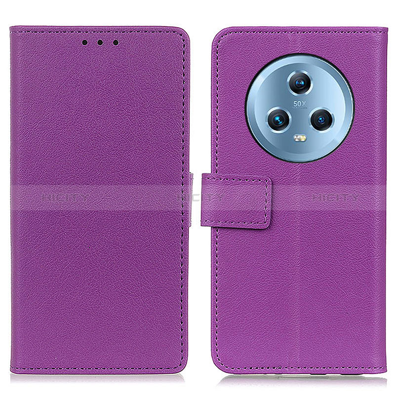 Custodia Portafoglio In Pelle Cover con Supporto M08L per Huawei Honor Magic5 5G Viola