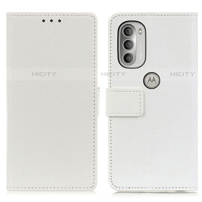 Custodia Portafoglio In Pelle Cover con Supporto M08L per Motorola Moto G51 5G Bianco
