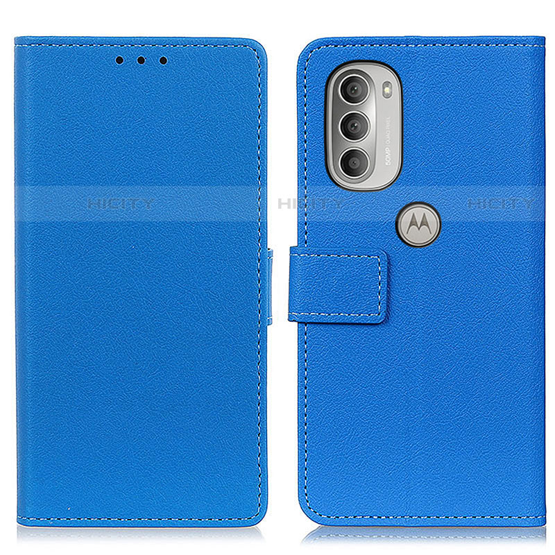 Custodia Portafoglio In Pelle Cover con Supporto M08L per Motorola Moto G51 5G Blu