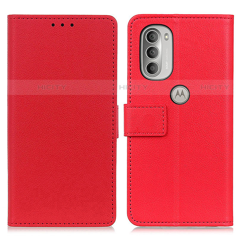 Custodia Portafoglio In Pelle Cover con Supporto M08L per Motorola Moto G51 5G Rosso