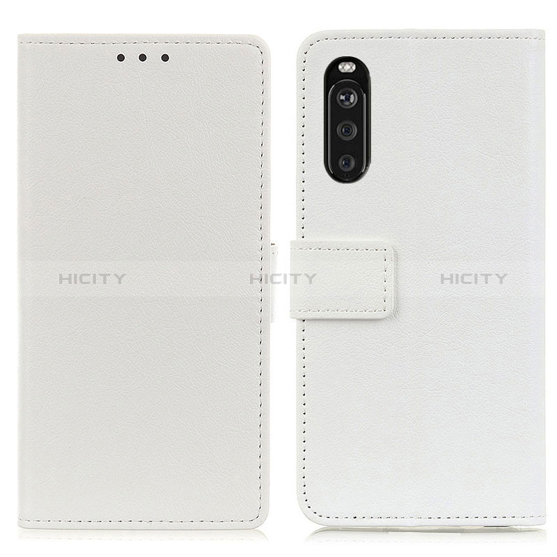 Custodia Portafoglio In Pelle Cover con Supporto M08L per Sony Xperia 10 III Bianco
