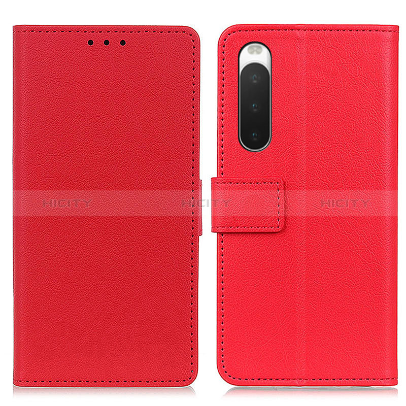 Custodia Portafoglio In Pelle Cover con Supporto M08L per Sony Xperia 10 IV Rosso