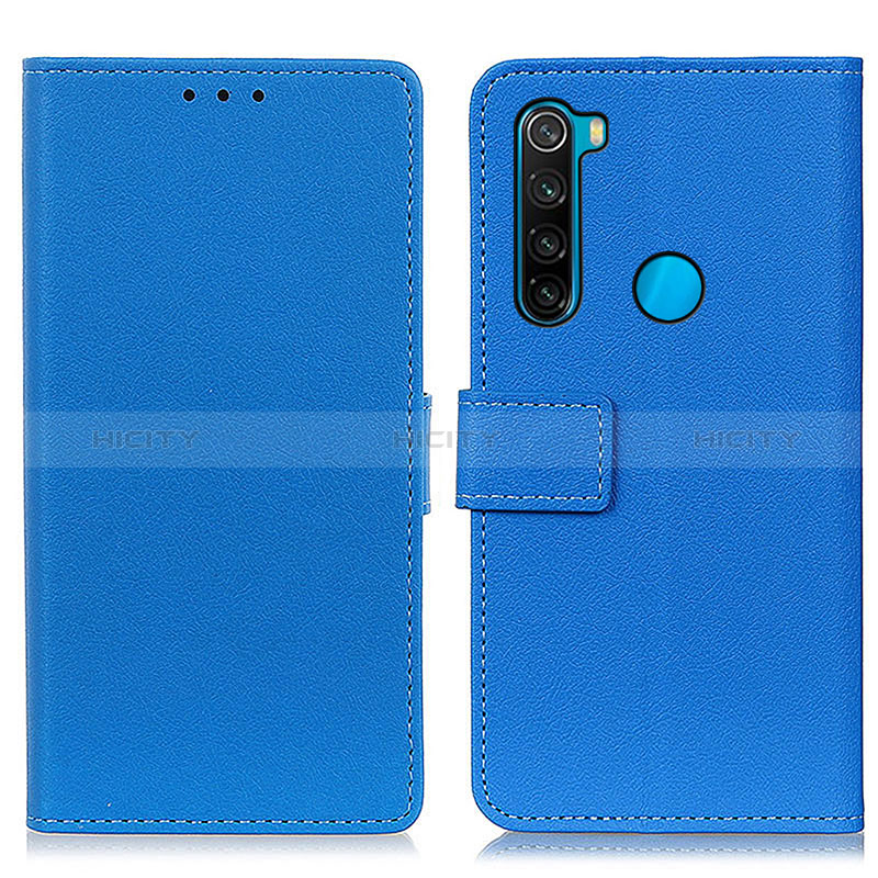 Custodia Portafoglio In Pelle Cover con Supporto M08L per Xiaomi Redmi Note 8 (2021) Blu