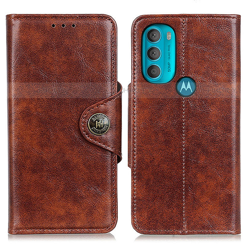 Custodia Portafoglio In Pelle Cover con Supporto M12L per Motorola Moto G71 5G Bronze