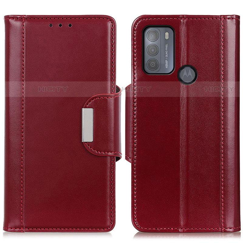 Custodia Portafoglio In Pelle Cover con Supporto M13L per Motorola Moto G50 Rosso