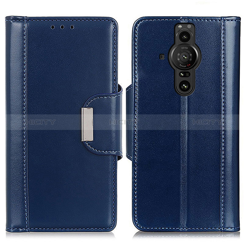 Custodia Portafoglio In Pelle Cover con Supporto M13L per Sony Xperia PRO-I Blu