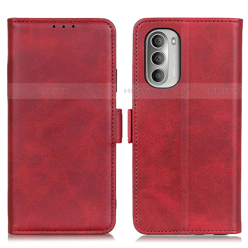 Custodia Portafoglio In Pelle Cover con Supporto M15L per Motorola Moto G Stylus (2022) 5G Rosso