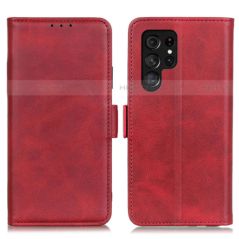 Custodia Portafoglio In Pelle Cover con Supporto M29L per Samsung Galaxy S21 Ultra 5G Rosso
