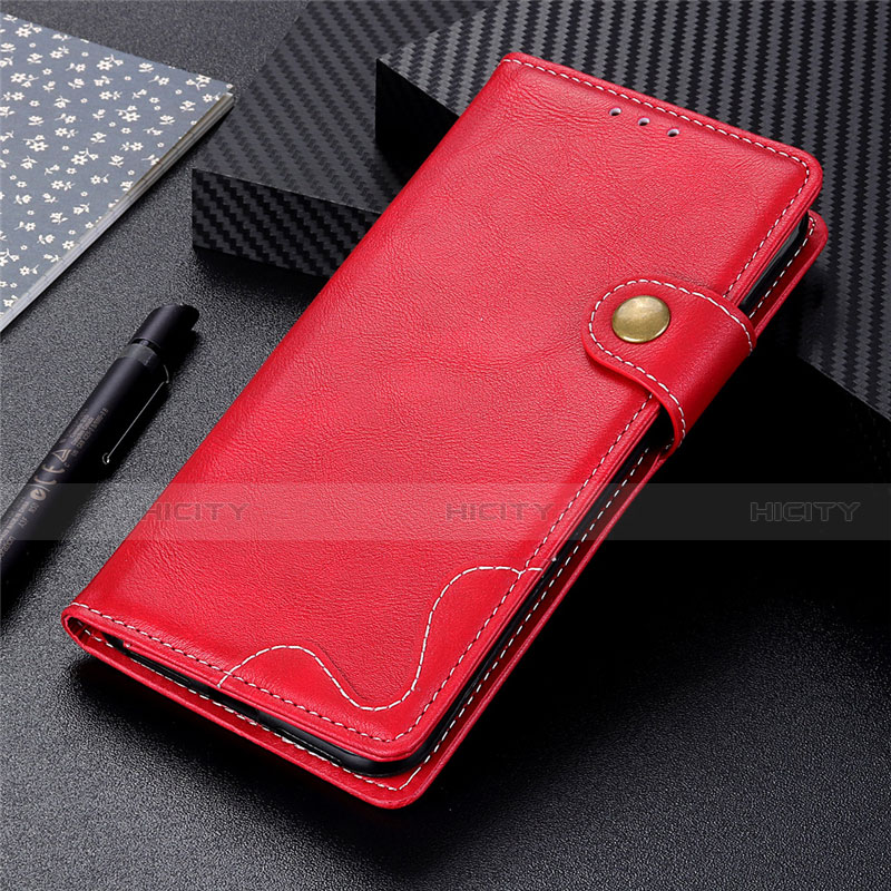 Custodia Portafoglio In Pelle Cover con Supporto N01 per Huawei P40 Pro+ Plus Rosso