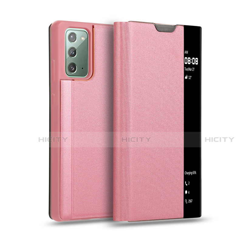 Custodia Portafoglio In Pelle Cover con Supporto N01 per Samsung Galaxy Note 20 5G Oro Rosa