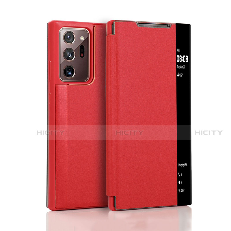 Custodia Portafoglio In Pelle Cover con Supporto N01 per Samsung Galaxy Note 20 Ultra 5G Rosso