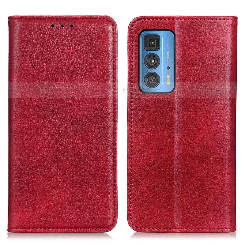 Custodia Portafoglio In Pelle Cover con Supporto N01P per Motorola Moto Edge 20 Pro 5G Rosso