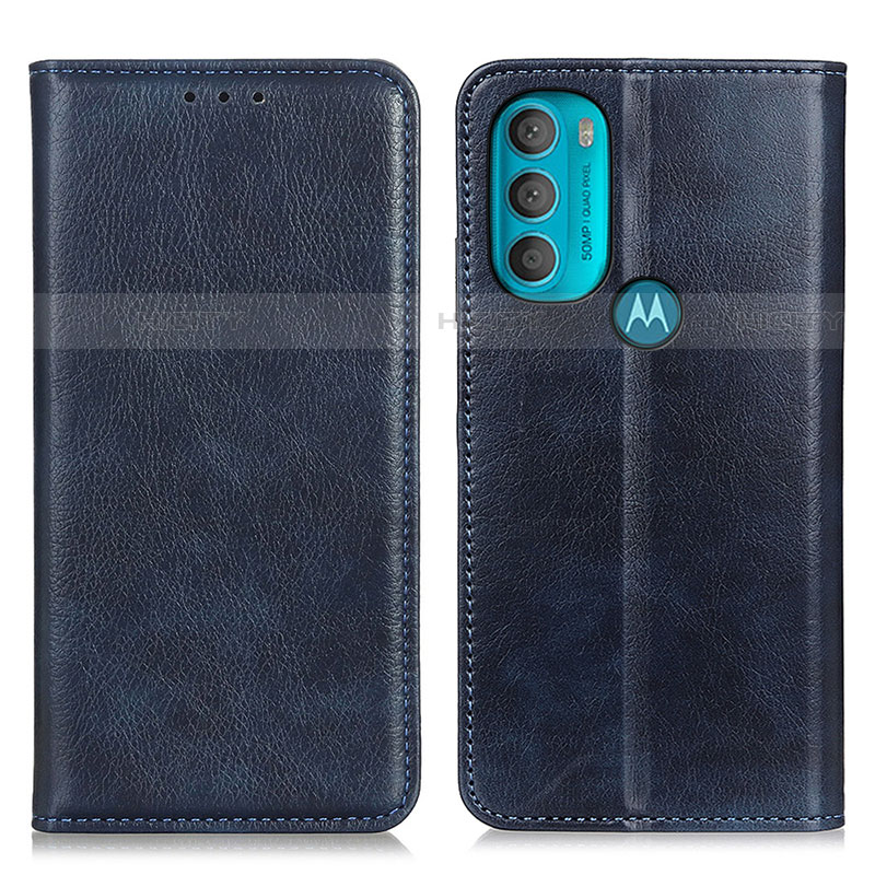 Custodia Portafoglio In Pelle Cover con Supporto N01P per Motorola Moto G71 5G Blu