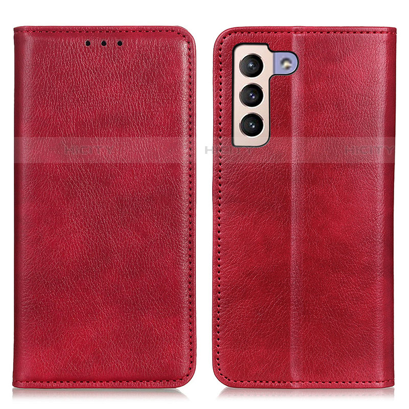 Custodia Portafoglio In Pelle Cover con Supporto N01P per Samsung Galaxy S21 5G Rosso
