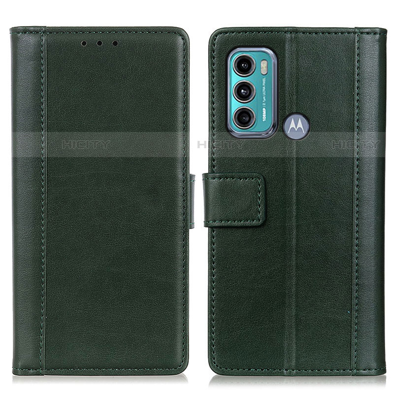 Custodia Portafoglio In Pelle Cover con Supporto N02P per Motorola Moto G60 Verde