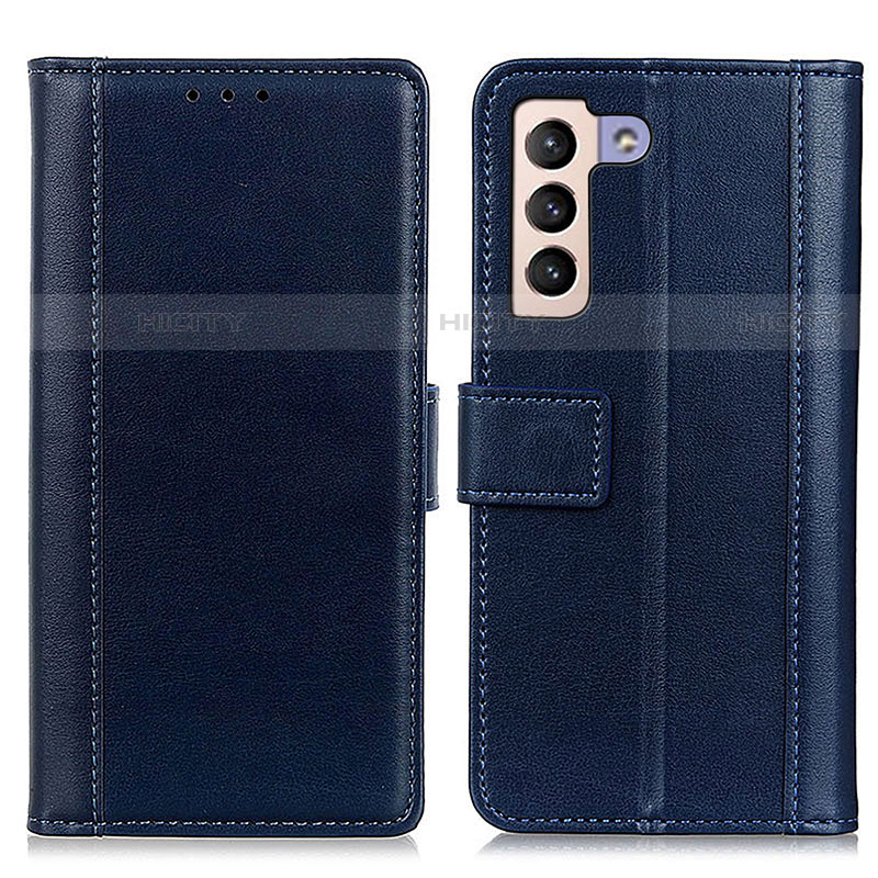 Custodia Portafoglio In Pelle Cover con Supporto N02P per Samsung Galaxy S21 FE 5G Blu