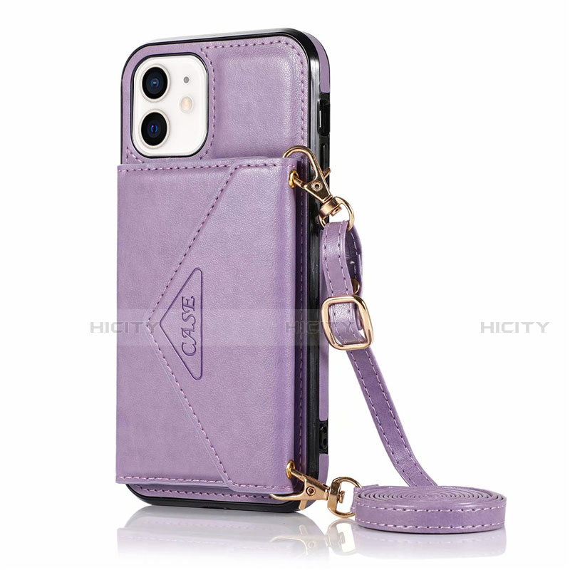 Custodia Portafoglio In Pelle Cover con Supporto N03 per Apple iPhone 12 Mini Lavanda