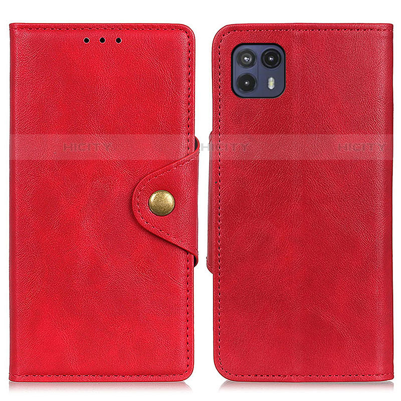 Custodia Portafoglio In Pelle Cover con Supporto N03P per Motorola Moto G50 5G Rosso