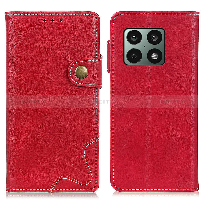 Custodia Portafoglio In Pelle Cover con Supporto N03P per OnePlus 10 Pro 5G Rosso