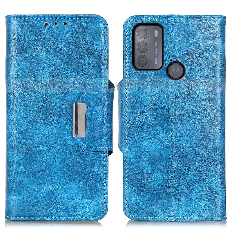 Custodia Portafoglio In Pelle Cover con Supporto N04P per Motorola Moto G50 Cielo Blu