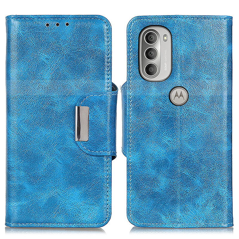 Custodia Portafoglio In Pelle Cover con Supporto N04P per Motorola Moto G51 5G Cielo Blu