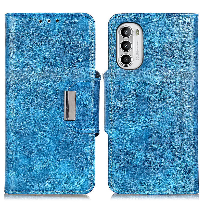 Custodia Portafoglio In Pelle Cover con Supporto N04P per Motorola MOTO G52 Cielo Blu