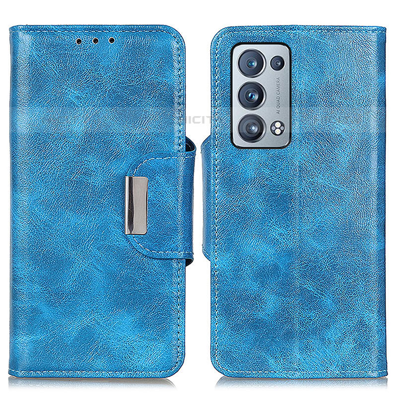 Custodia Portafoglio In Pelle Cover con Supporto N04P per Oppo Reno6 Pro 5G Cielo Blu