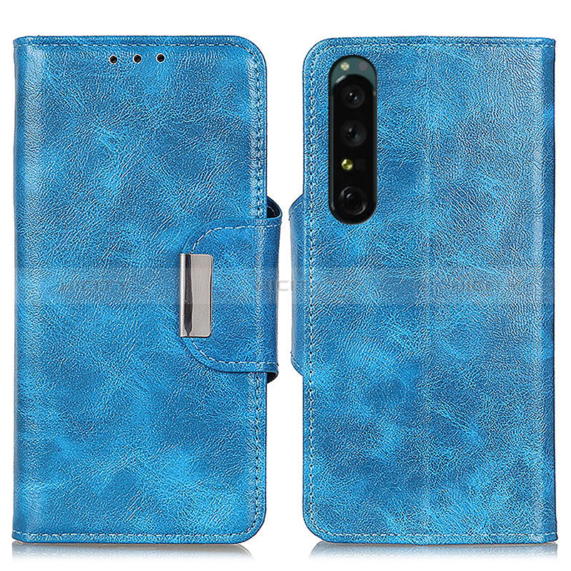 Custodia Portafoglio In Pelle Cover con Supporto N04P per Sony Xperia 1 III Cielo Blu