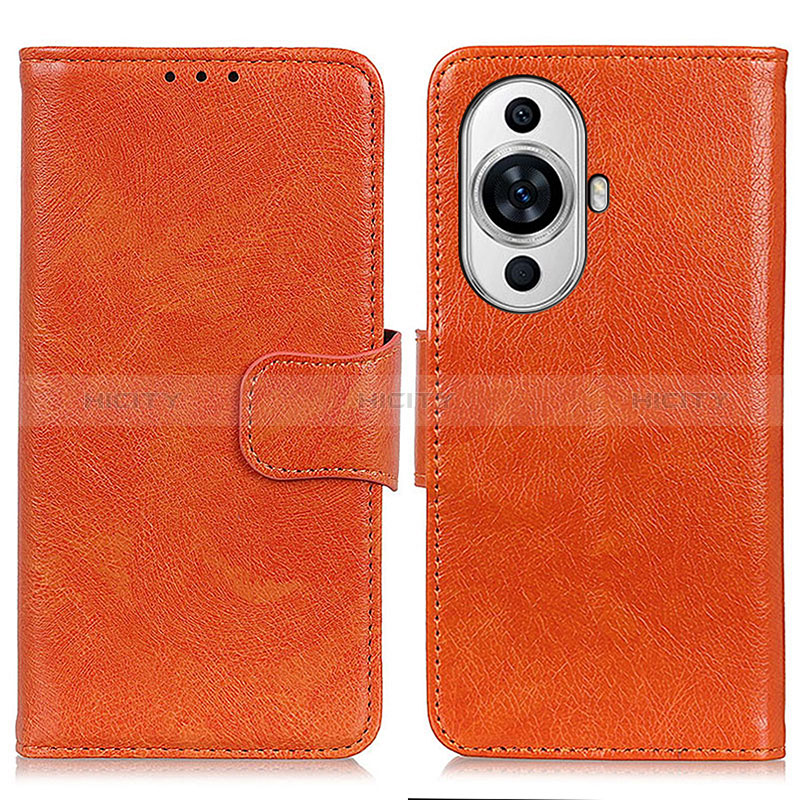 Custodia Portafoglio In Pelle Cover con Supporto N05P per Huawei Nova 11 Pro Arancione