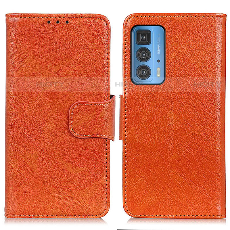 Custodia Portafoglio In Pelle Cover con Supporto N05P per Motorola Moto Edge 20 Pro 5G Arancione
