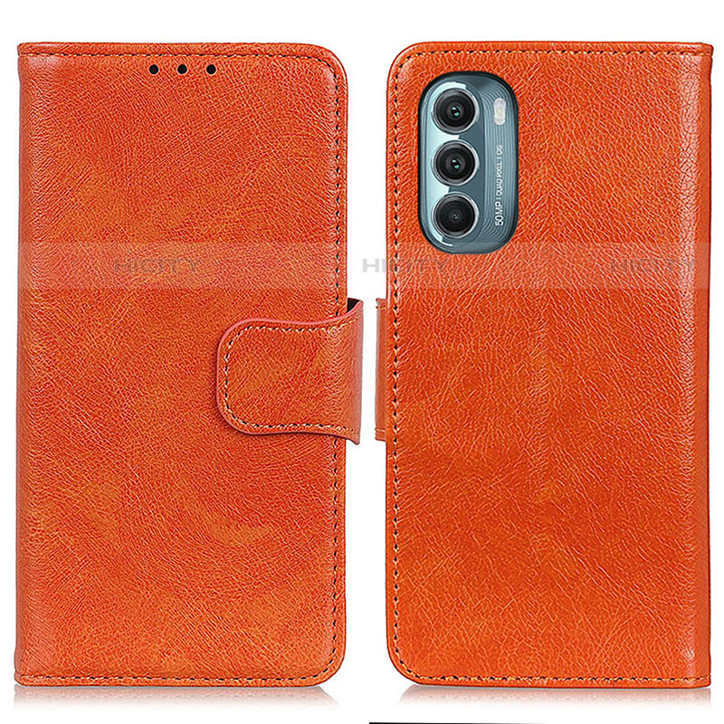Custodia Portafoglio In Pelle Cover con Supporto N05P per Motorola Moto G Stylus (2022) 5G Arancione