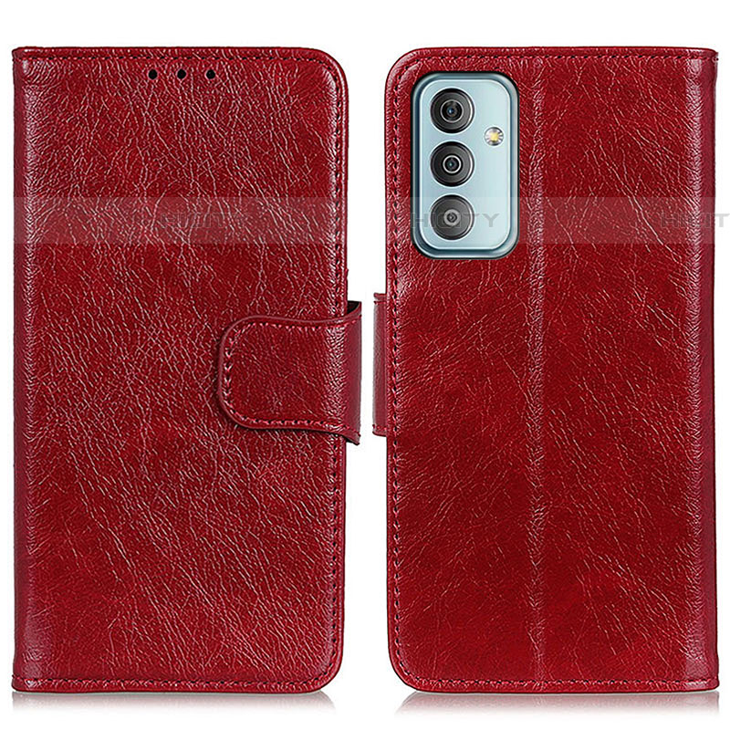 Custodia Portafoglio In Pelle Cover con Supporto N05P per Samsung Galaxy M13 4G Rosso