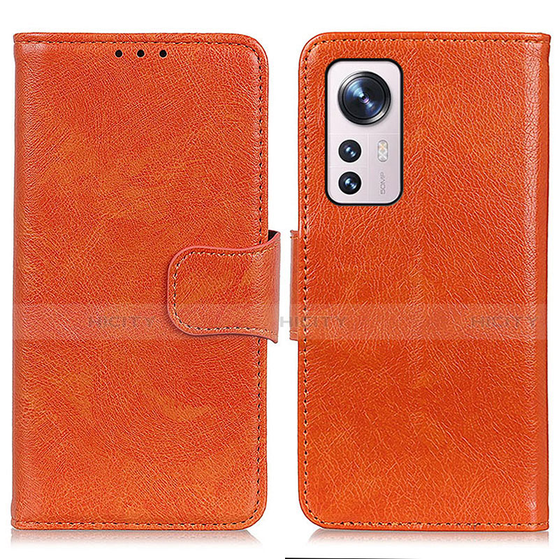 Custodia Portafoglio In Pelle Cover con Supporto N05P per Xiaomi Mi 12 5G Arancione