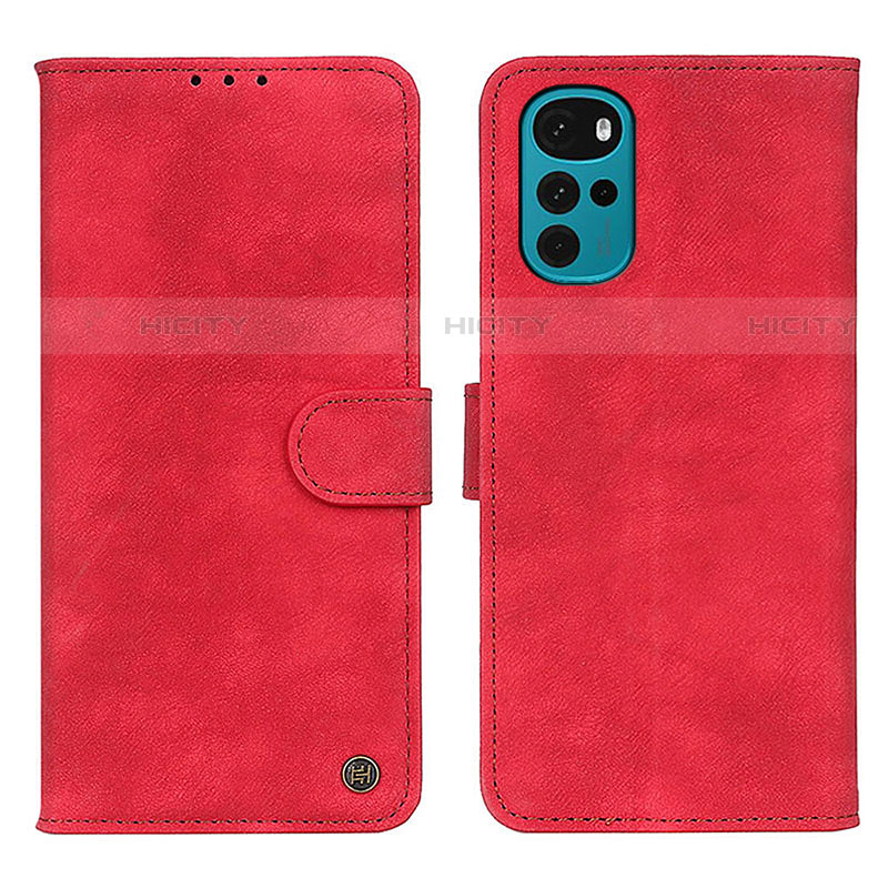 Custodia Portafoglio In Pelle Cover con Supporto N06P per Motorola Moto G22 Rosso