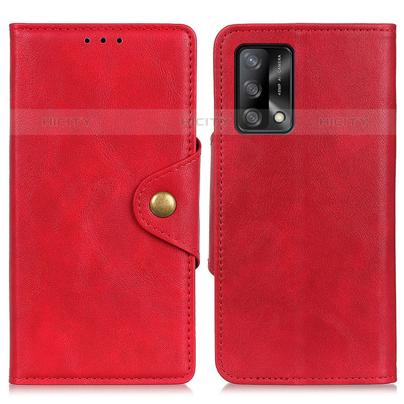 Custodia Portafoglio In Pelle Cover con Supporto N06P per Oppo A74 4G Rosso