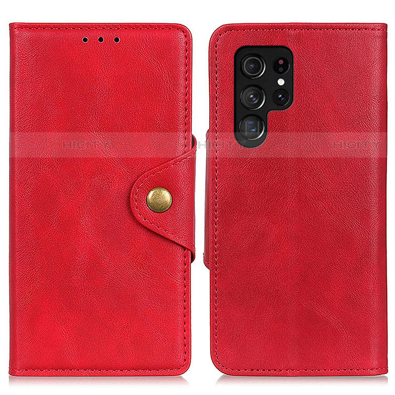 Custodia Portafoglio In Pelle Cover con Supporto N06P per Samsung Galaxy S21 Ultra 5G Rosso