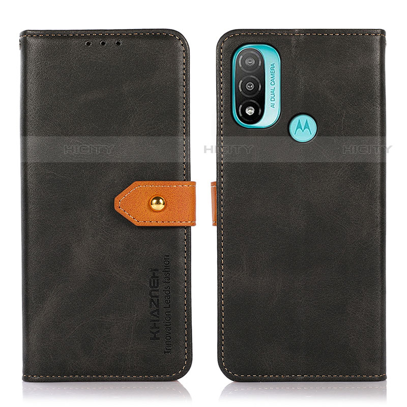 Custodia Portafoglio In Pelle Cover con Supporto N07P per Motorola Moto E20 Nero