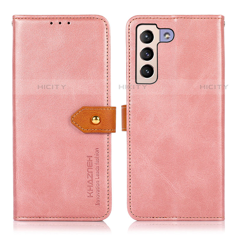 Custodia Portafoglio In Pelle Cover con Supporto N07P per Samsung Galaxy S21 5G Rosa